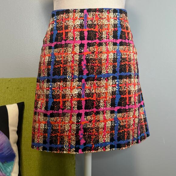 J Crew Multicolored Plaid Cotton Mini Skirt 4 - Picture 1 of 5